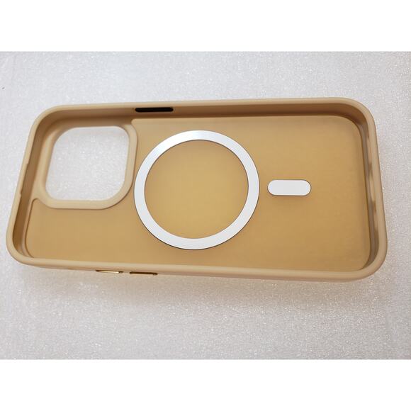 Miracase Phone Case for iPhone 14 PRO. Beige. Gold Buttons - Picture 8 of 9